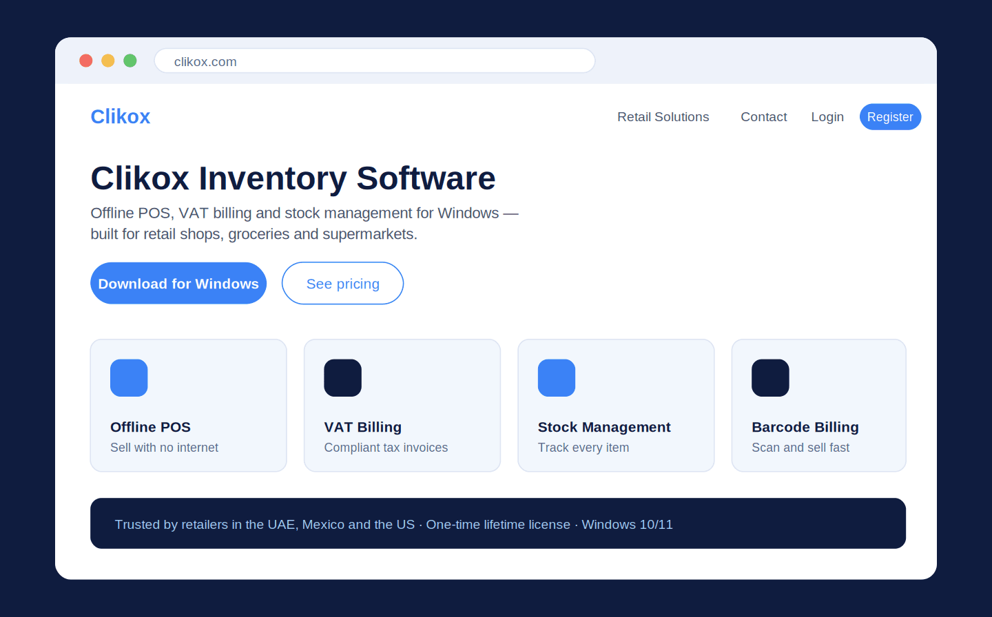 Clikox application screenshot